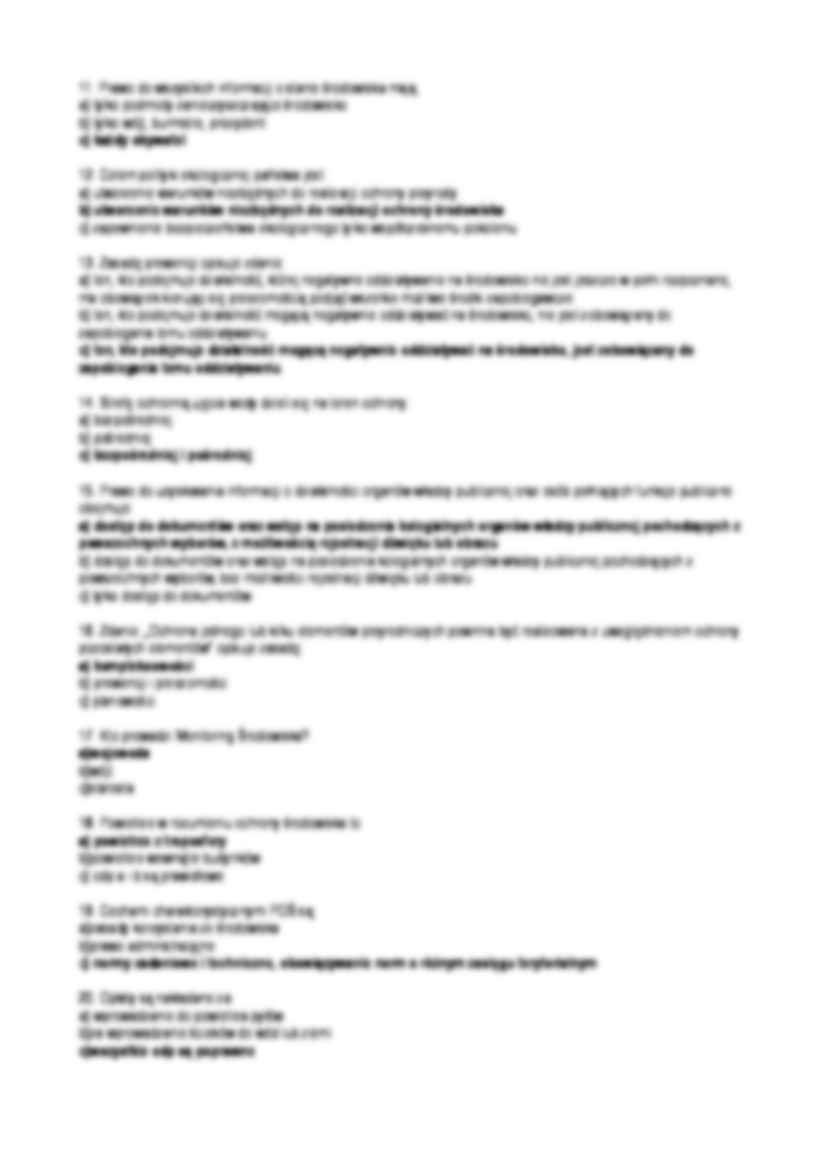 Prawo w ochronie środowiska - test - strona 2