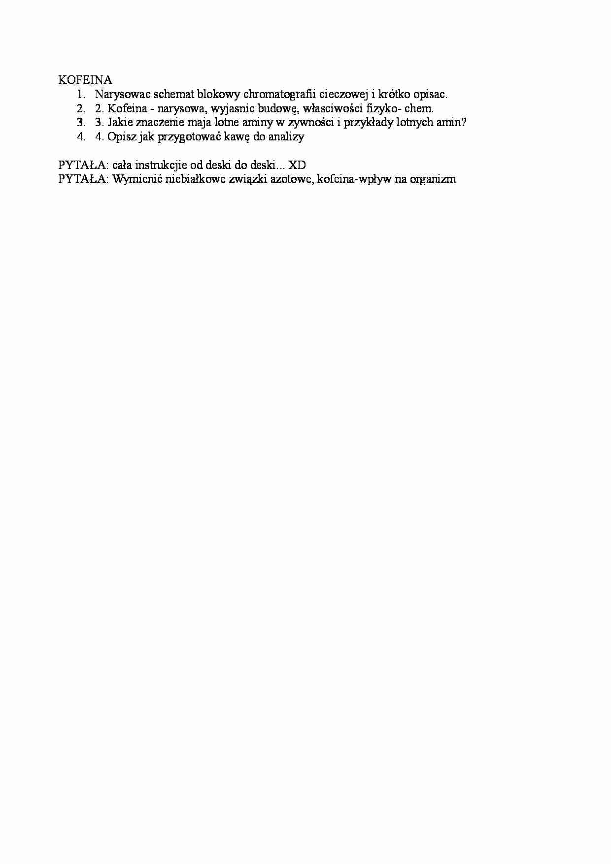 Oznaczanie zawartości kofeiny - strona 1