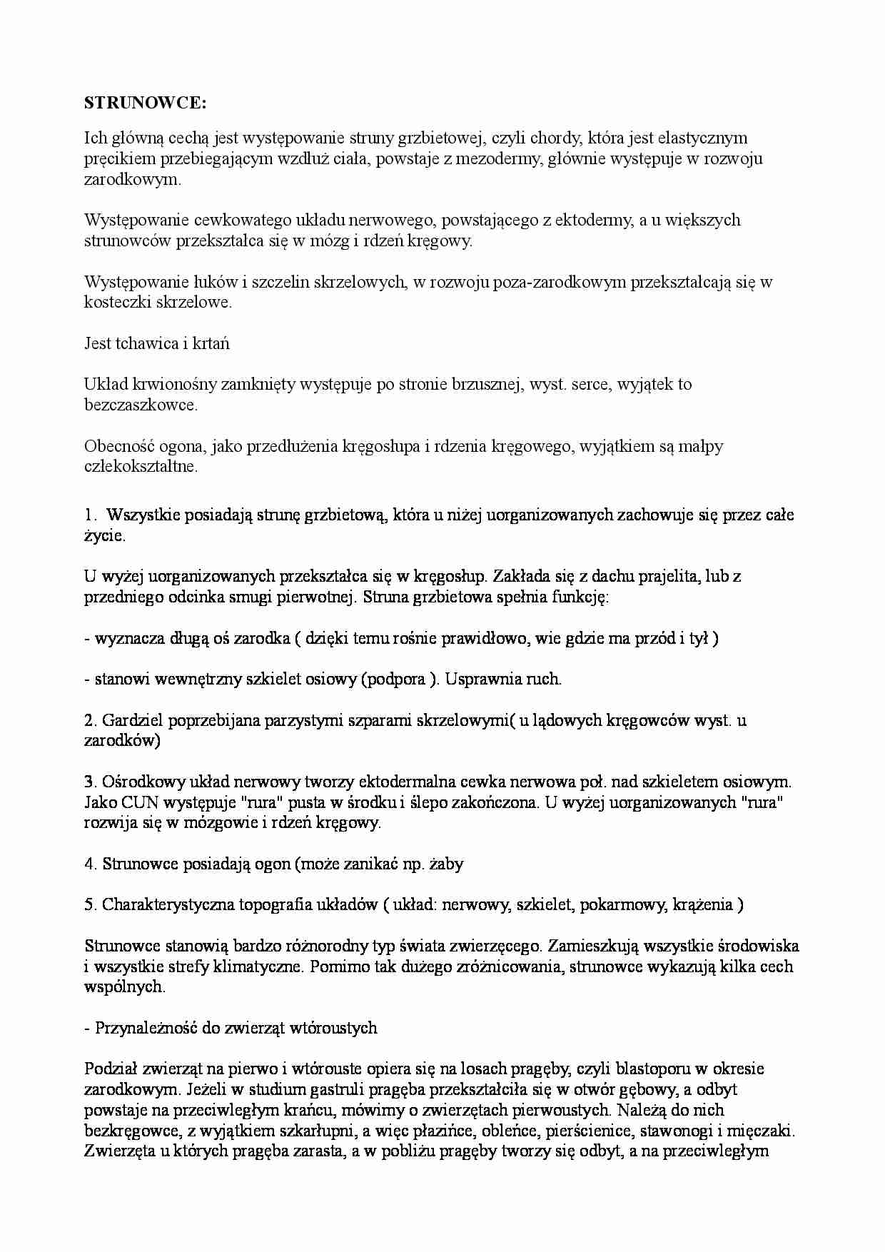 Strunowce - biologia laboratorium - strona 1