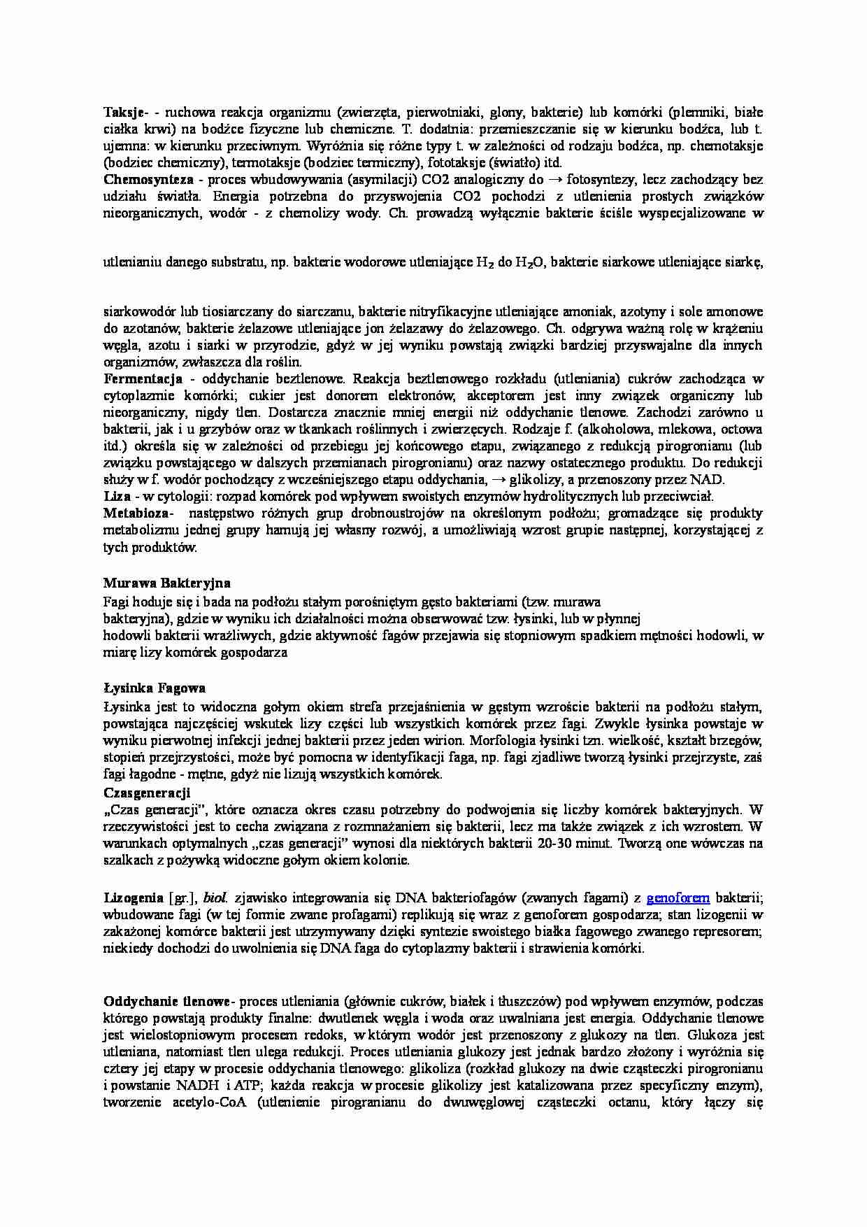 Mikrobiologia - zagadnienia na egzamin - strona 1