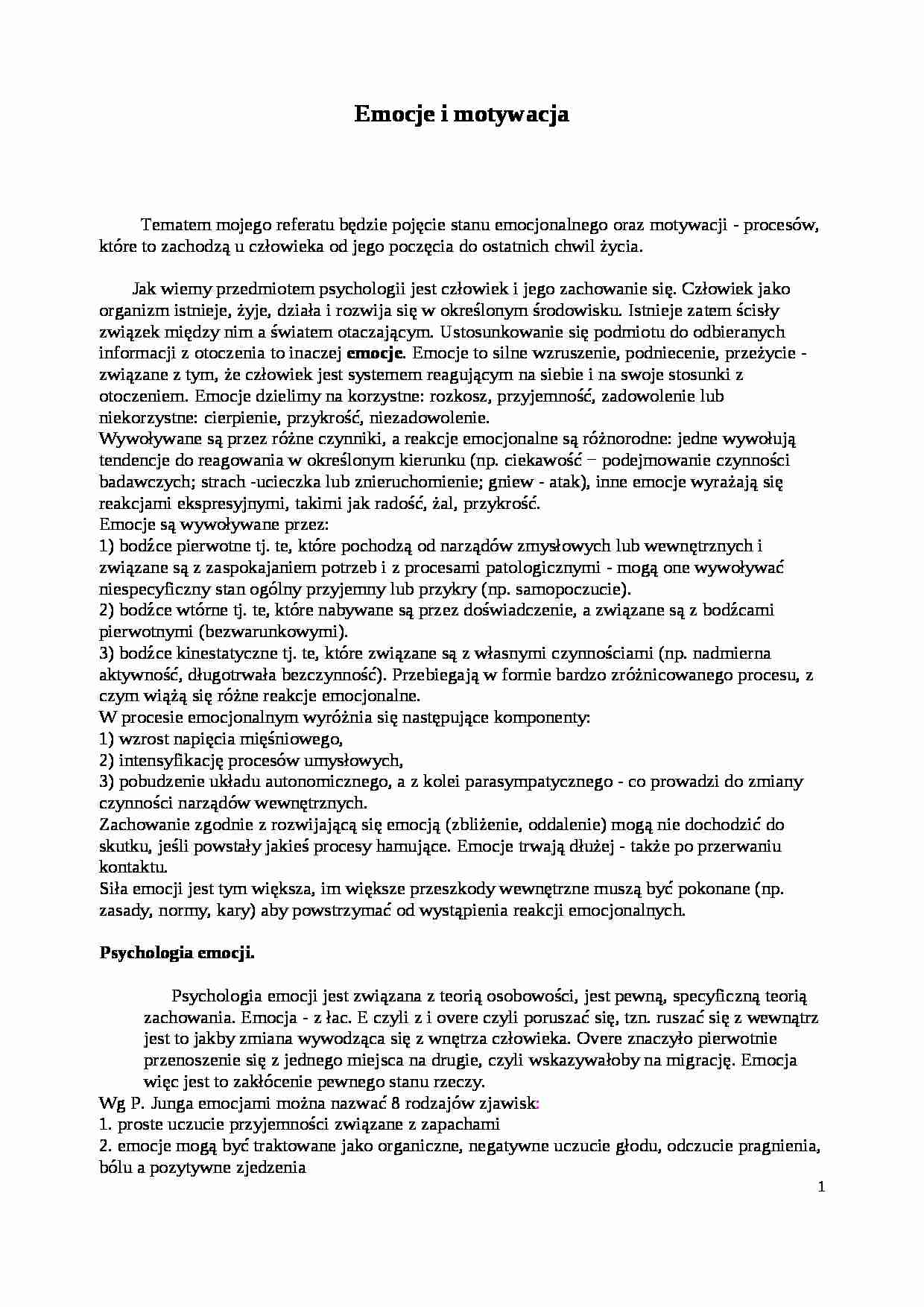 Emocje i motywacja - strona 1