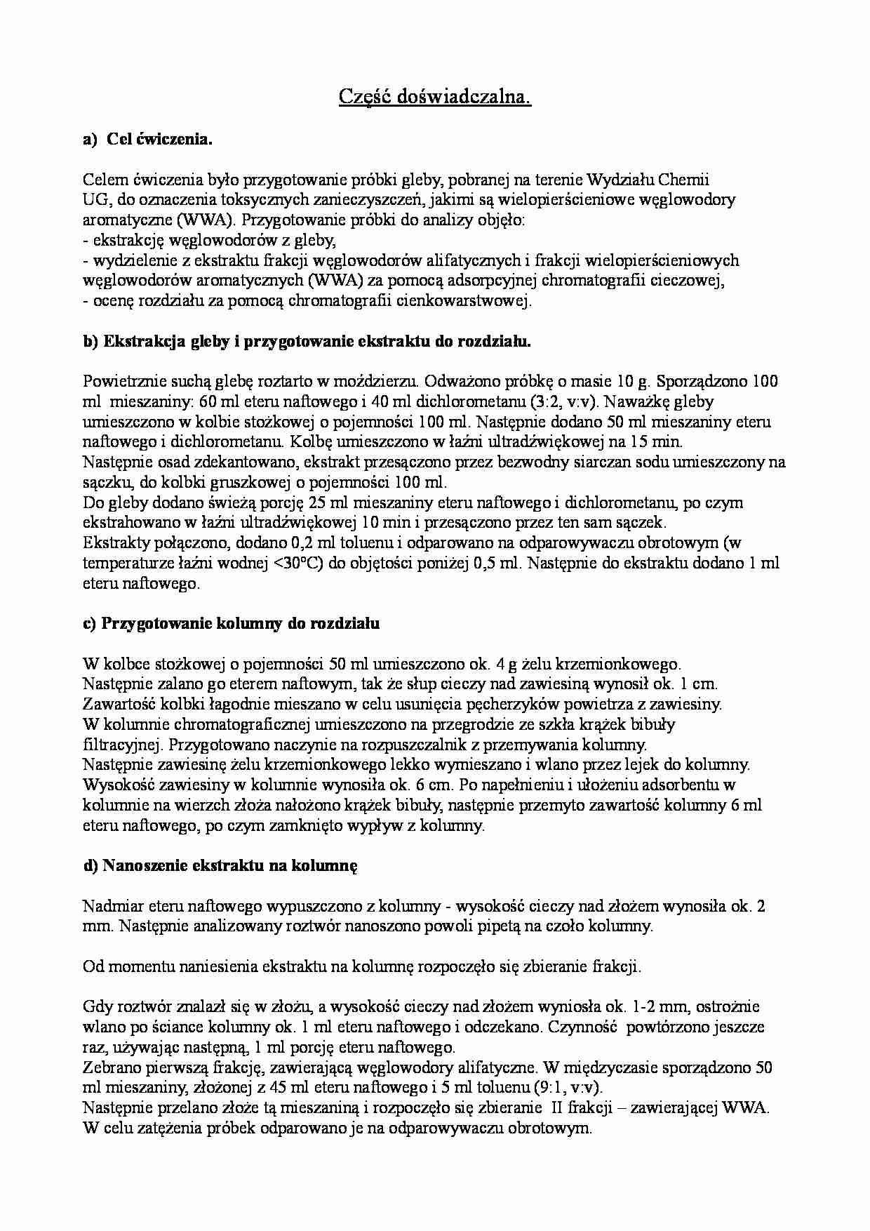 Wyodrębnienie wielopierścieniowych chlorcznychowodorów aromat - strona 1