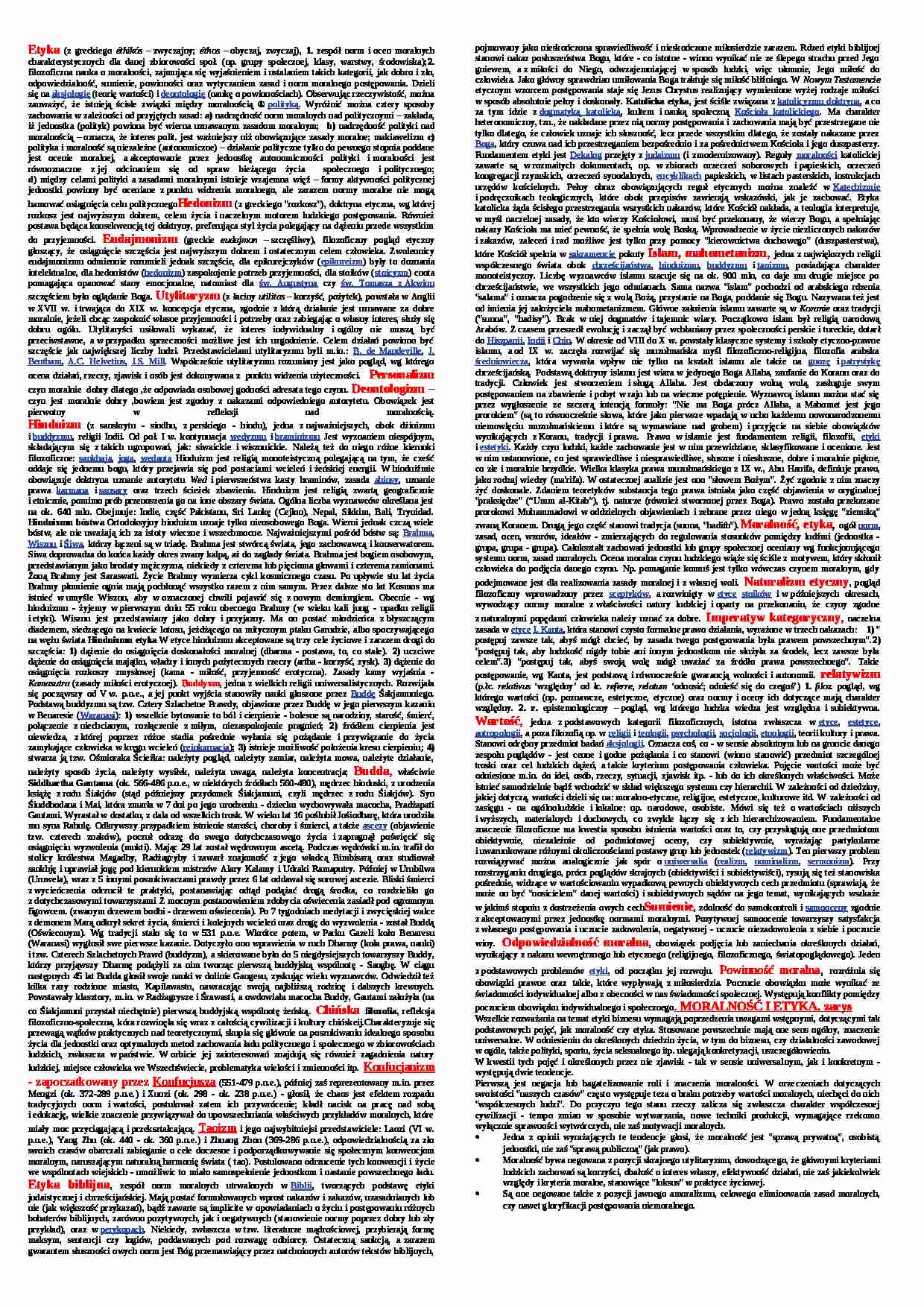 Etyka - pojęcia - strona 1