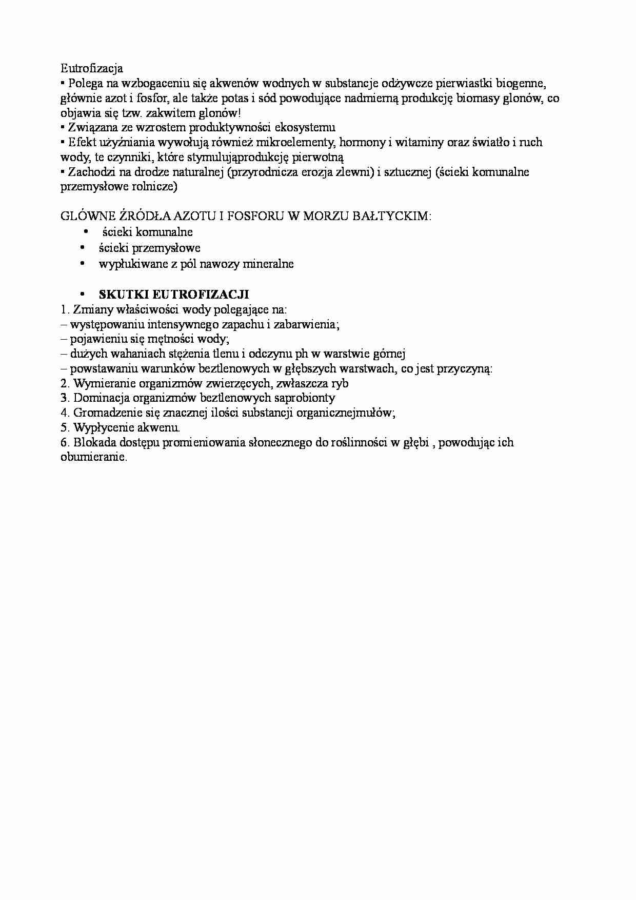 Hydrobiologia- eutrofizacja  - strona 1