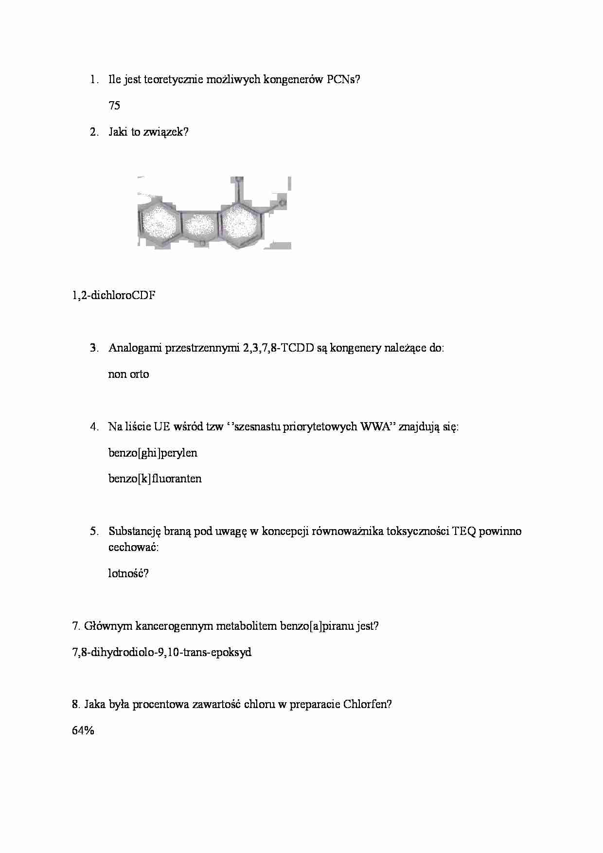  Toksykologia - pytania i odpowiedzi  - strona 1