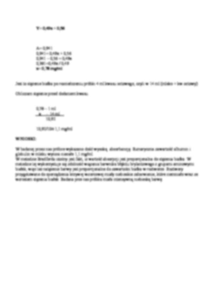 Oznaczanie zawartości białka metodą Bradforda - Absorpcja - strona 3