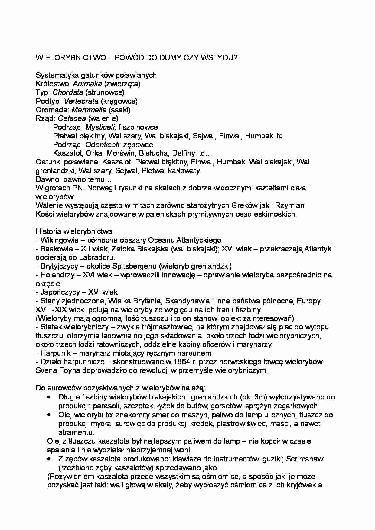Wielorybnictwo - powód do dumy czy wstydu - strona 1