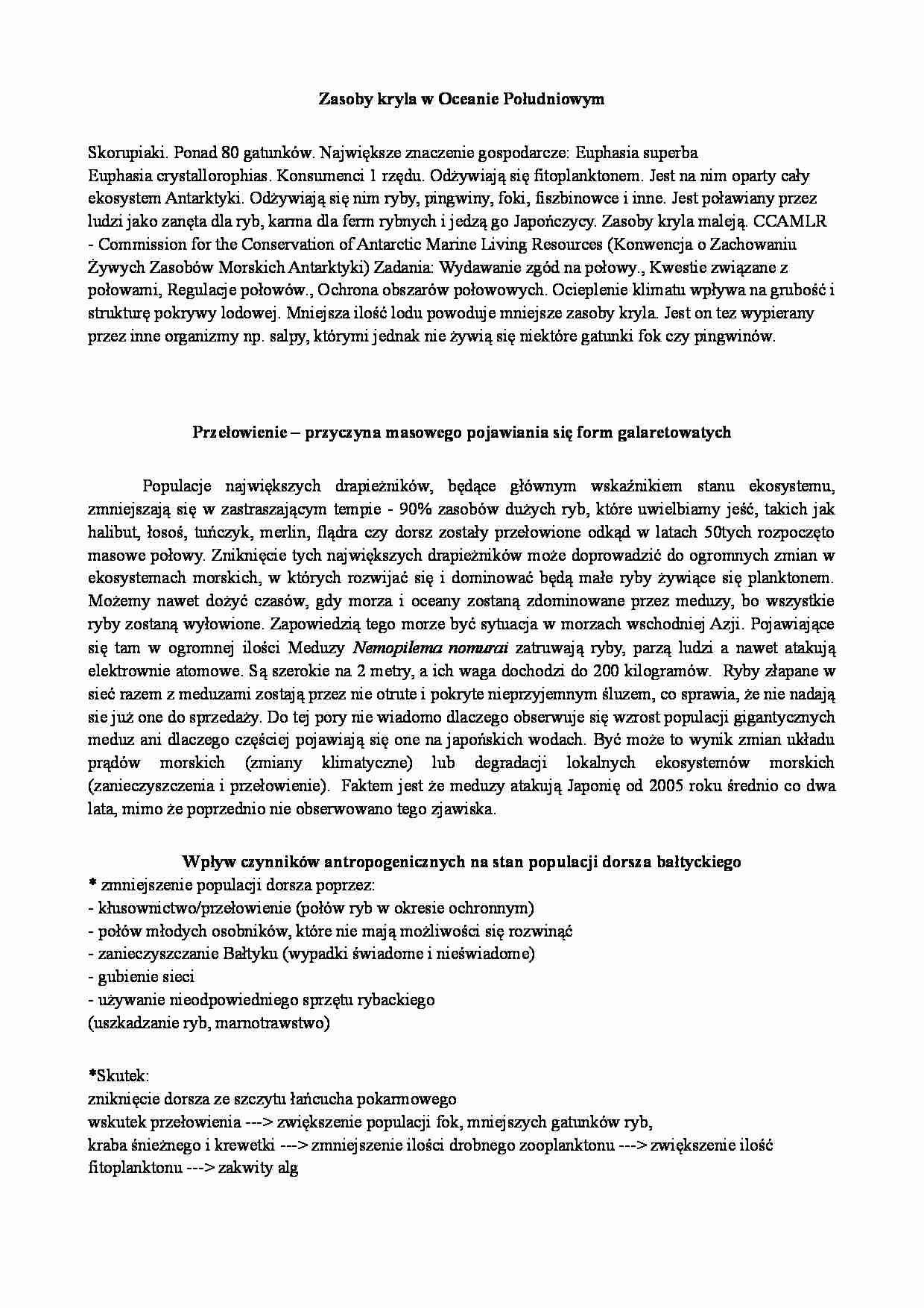   Zasoby kryla w Oceanie Południowym - strona 1