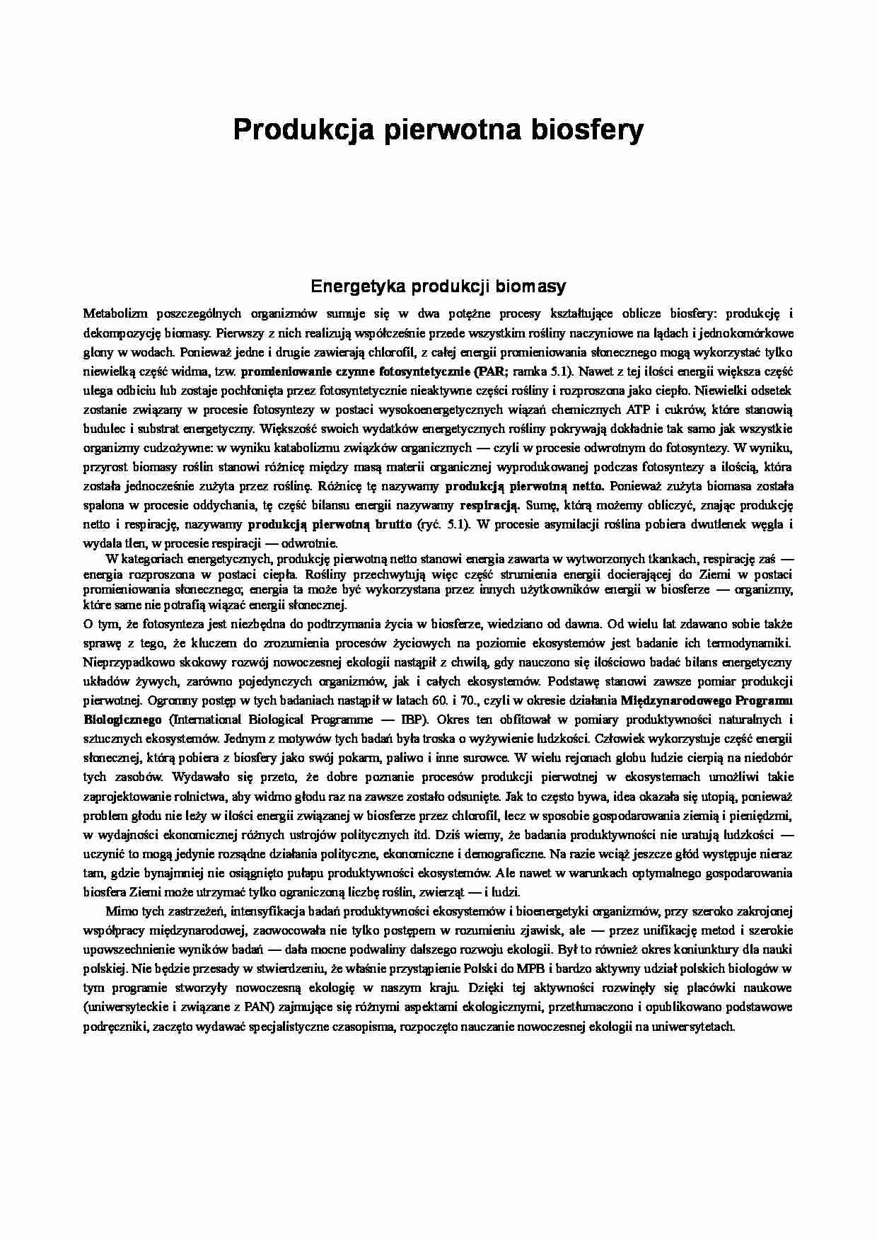 Produkcja pierwotna biosfery - strona 1