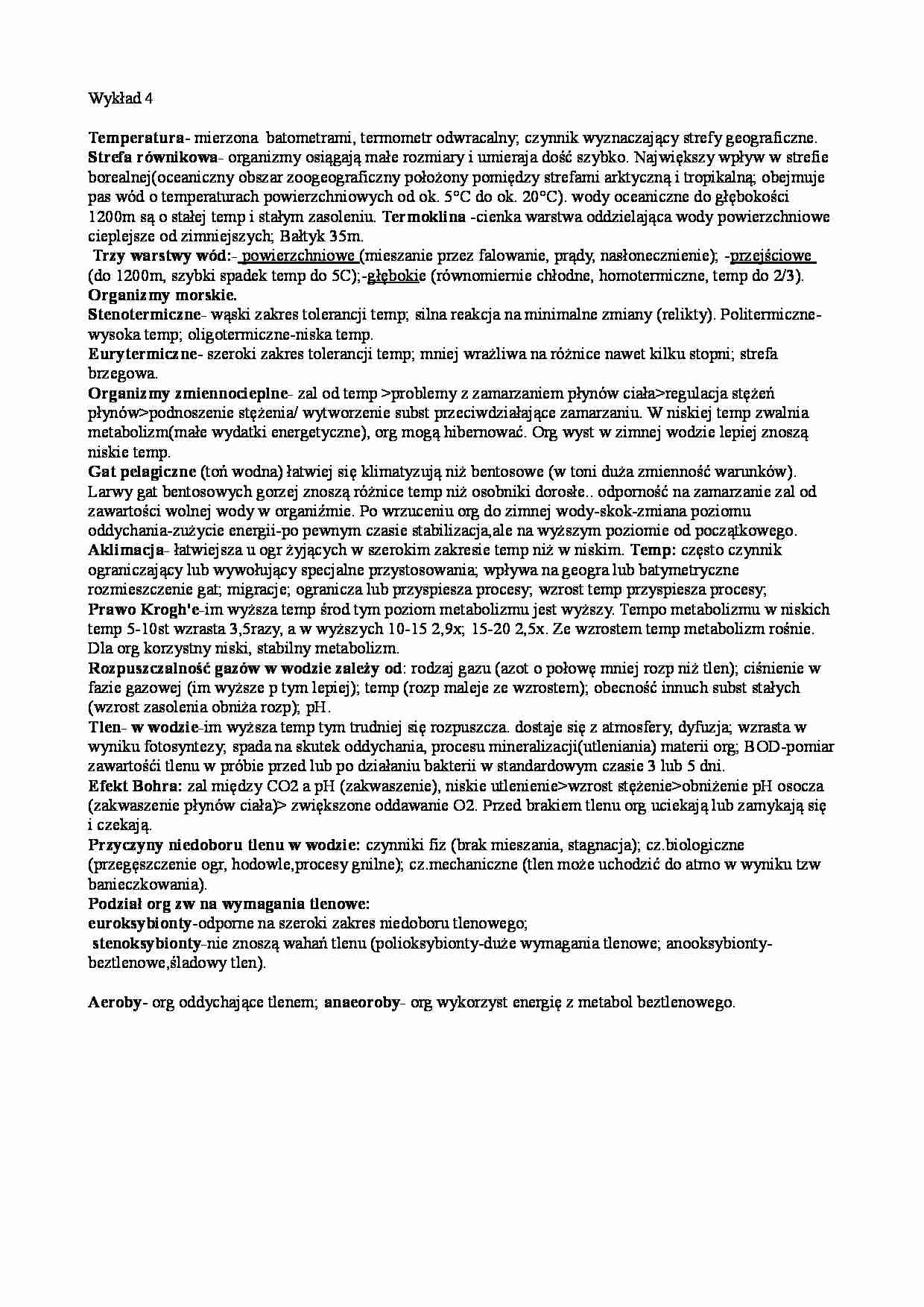 Funkcjonowanie ekosystemw morskich - wykład 4 - strona 1