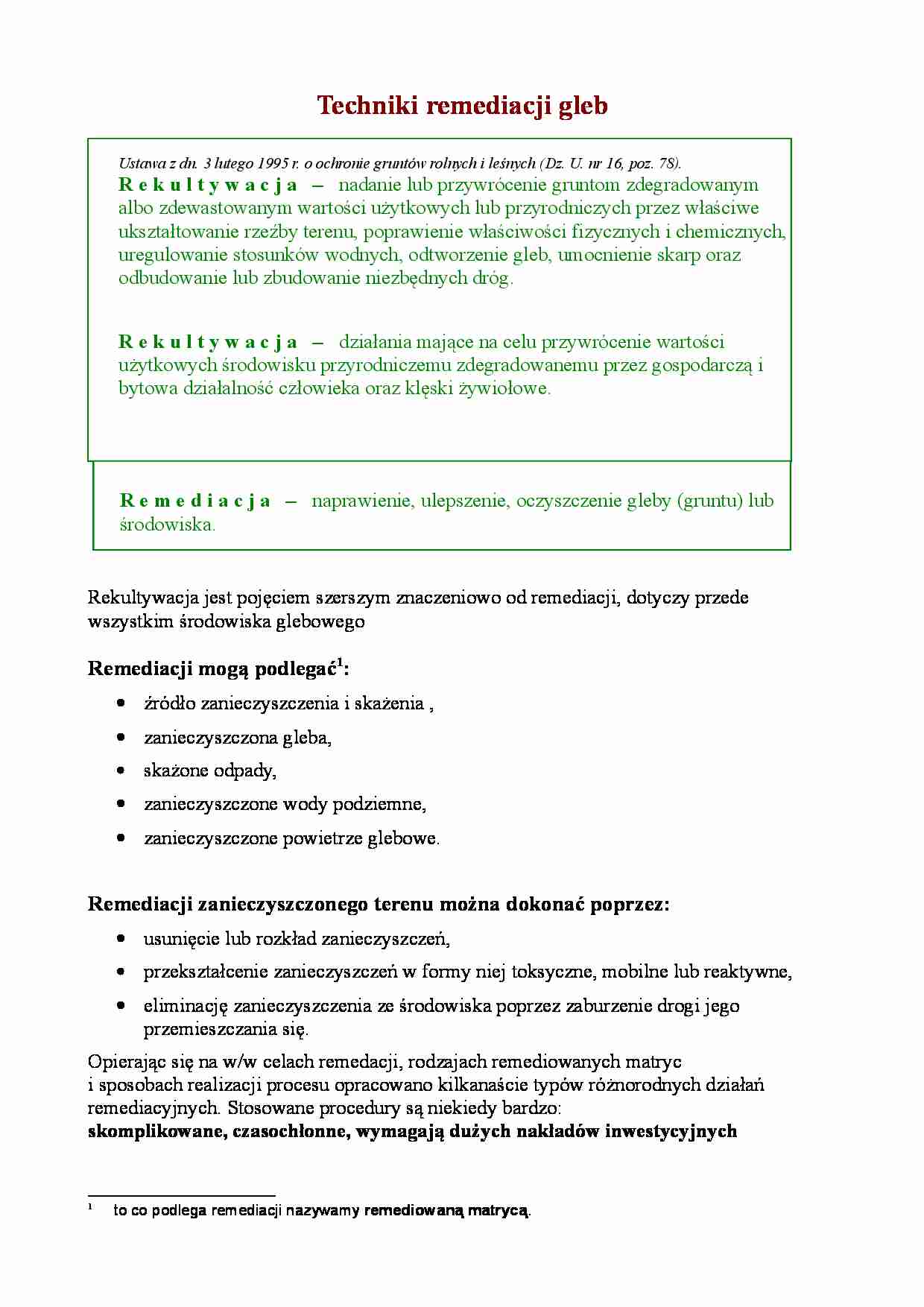 Techniki remediacji gleb - strona 1