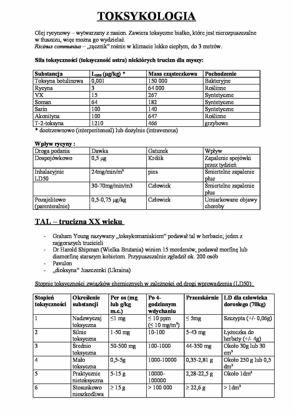 Toksykologia - wykład 6 - strona 1