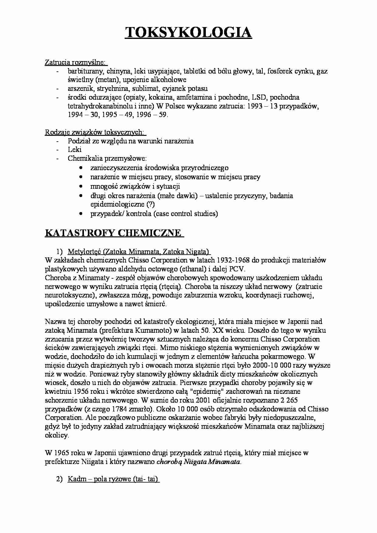 Toksykologia, wykład 7 - strona 1