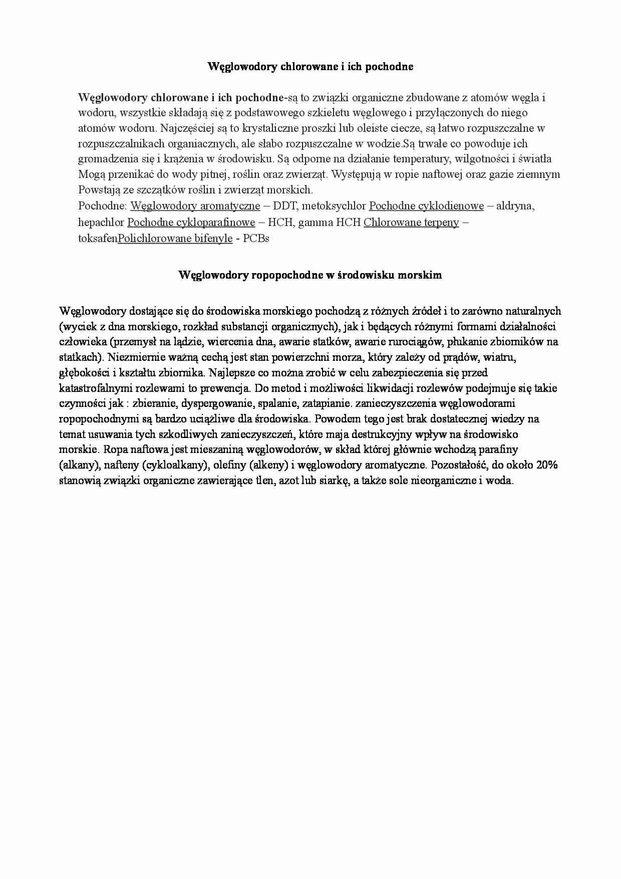 Węglowodory chlorowane i ich pochodne - strona 1