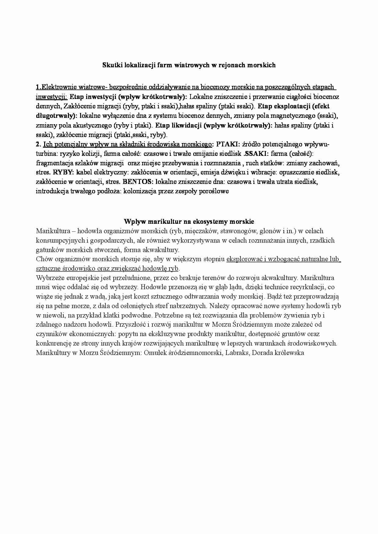 Farmy wiatrowe  w rejonach morskich - strona 1