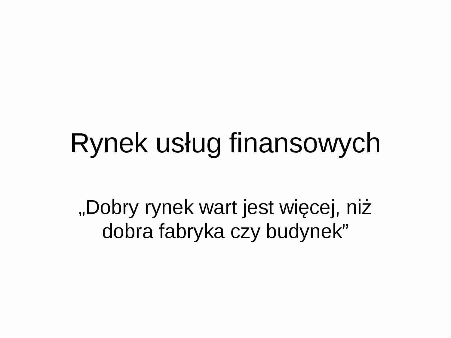 Rynek usług finansowych - strona 1