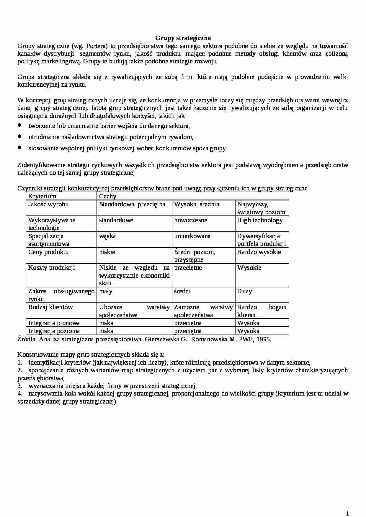 sektor branza grupy strategiczne - strona 1