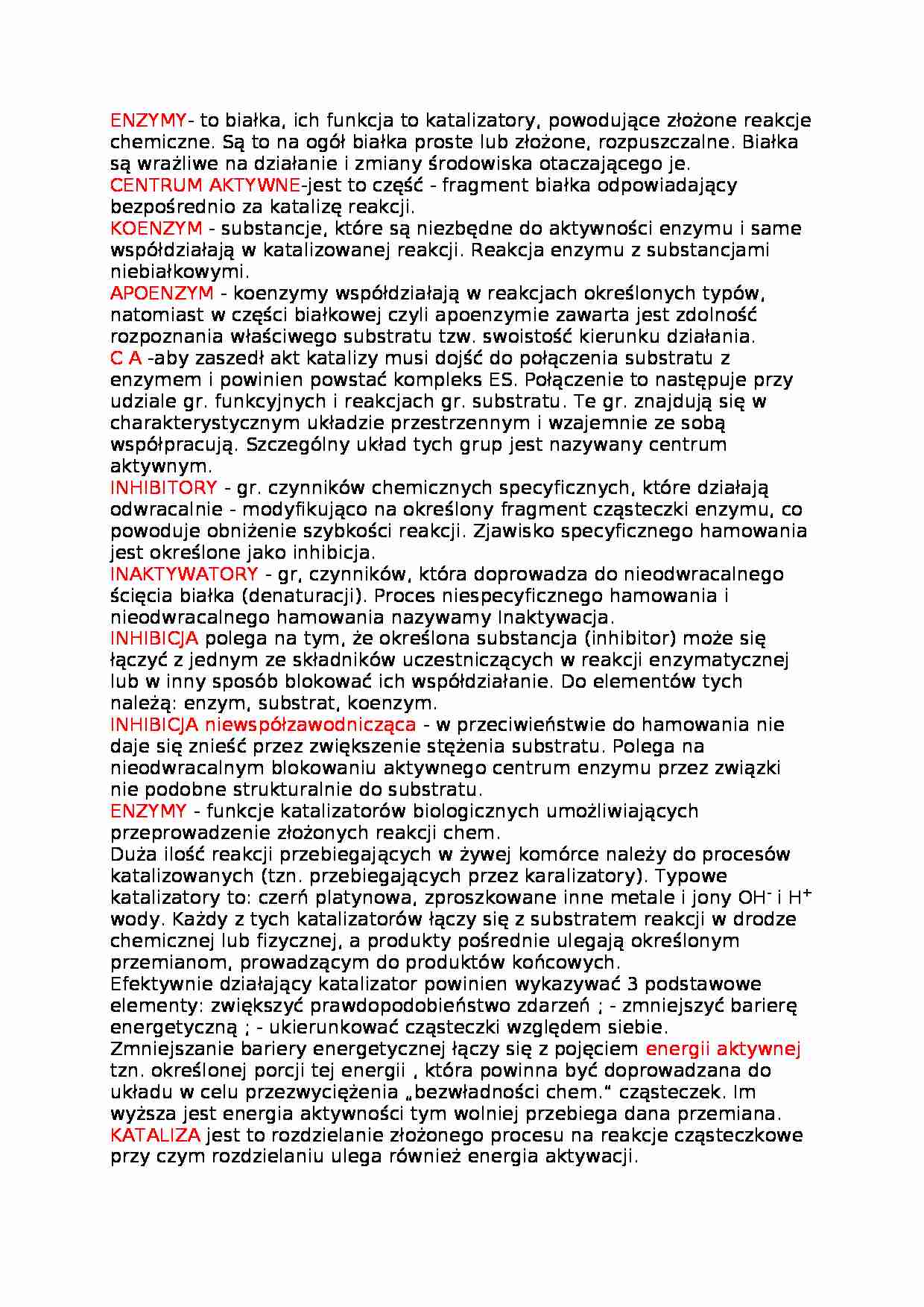 Biochemia - pojęcia - strona 1