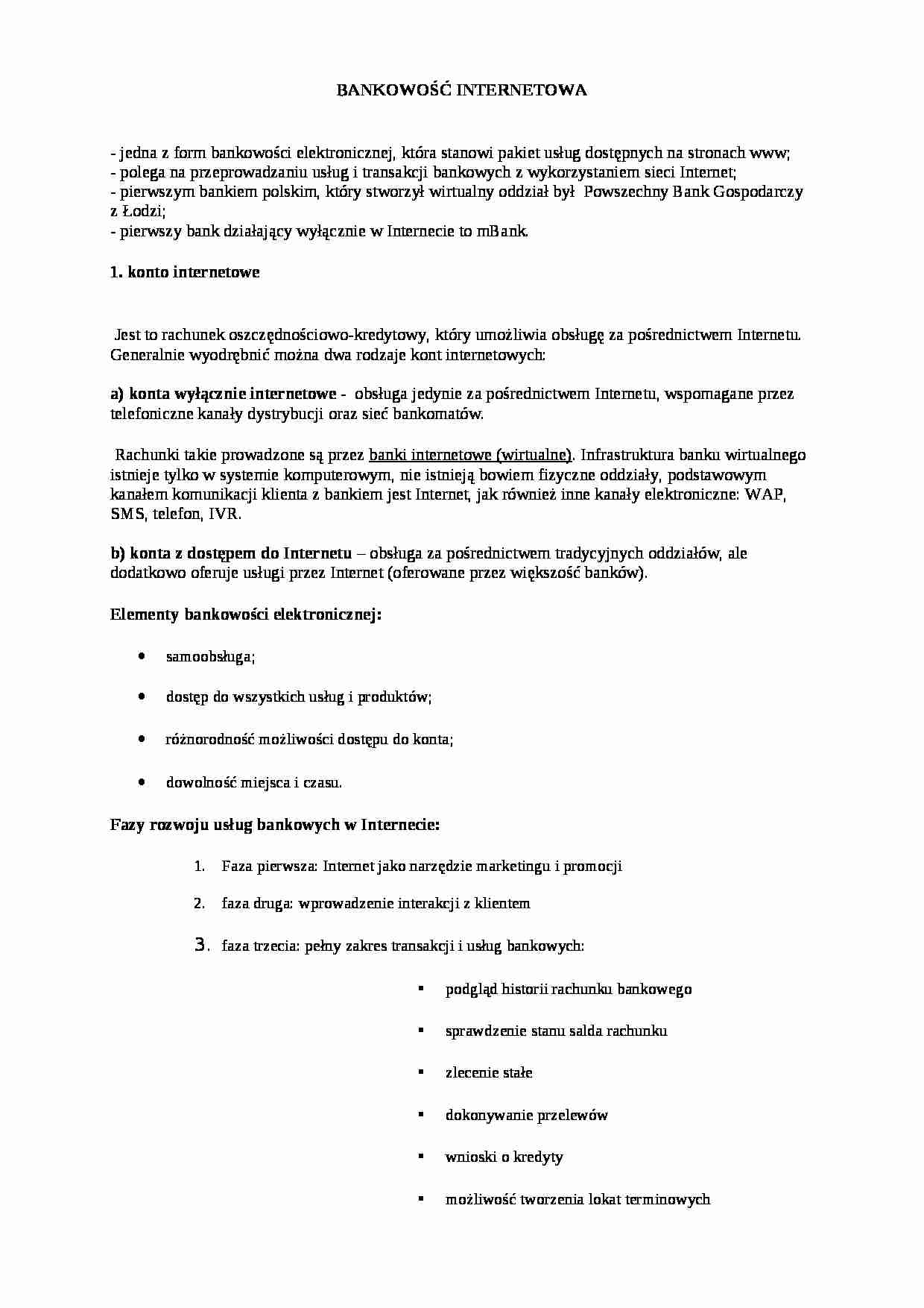 Bankowość internetowa - omówienie - strona 1