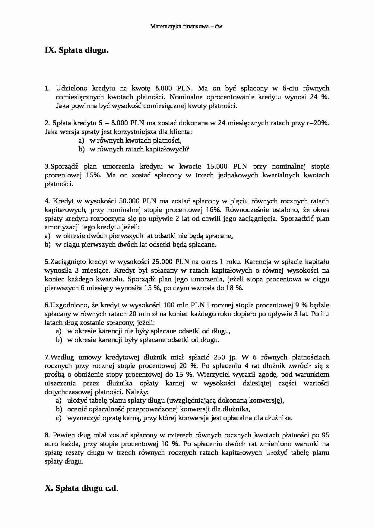 spłata długu - strona 1