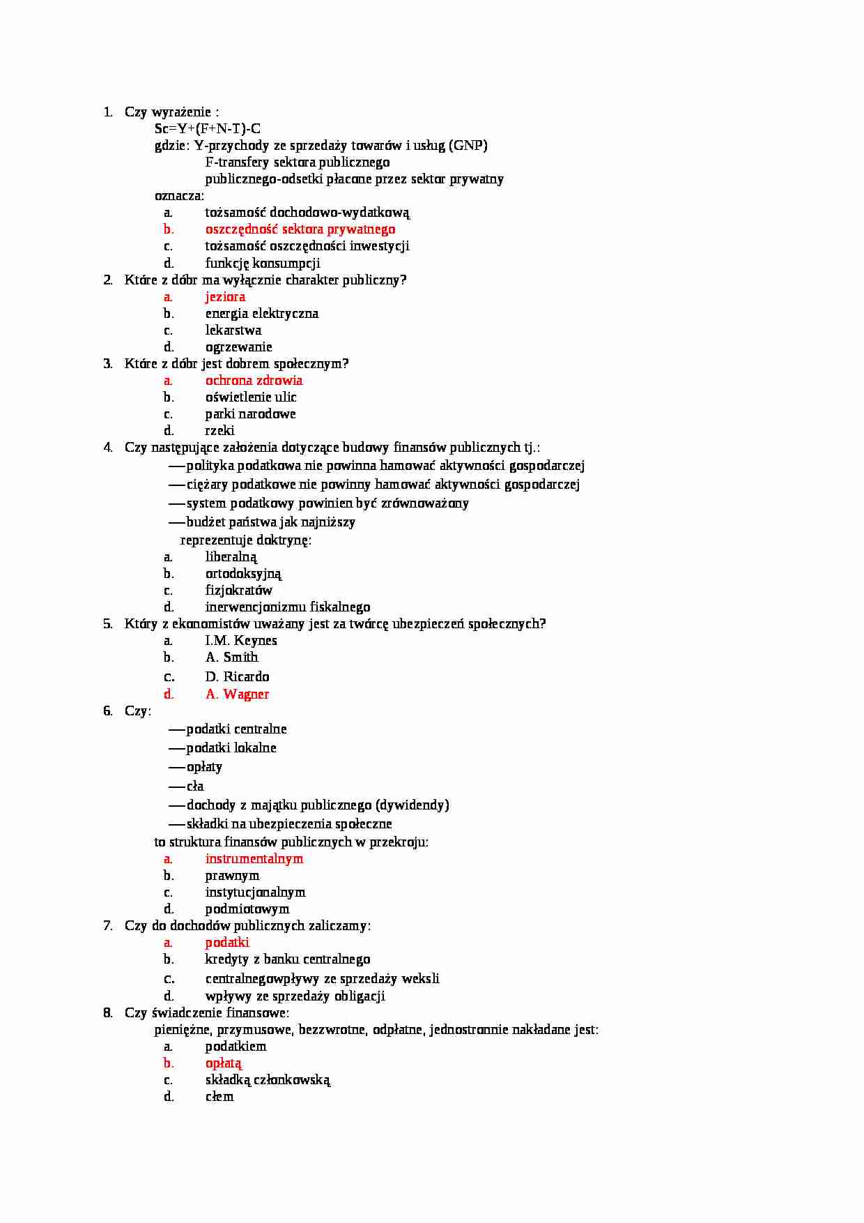 Finanse i bankowość- test 2 - strona 1