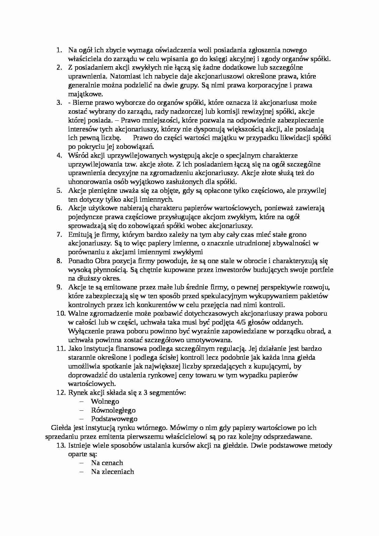 Finanse i bankowość - Akcja imienna - strona 1