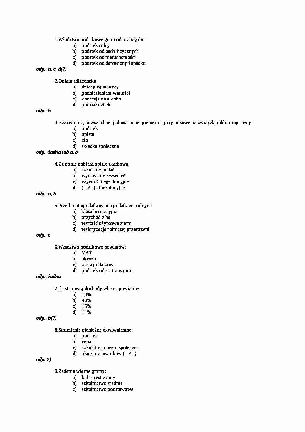 test z finansów - strona 1