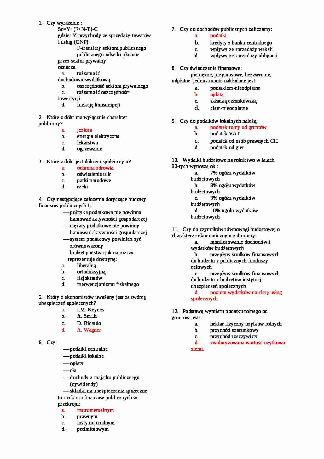 test z finansów  - strona 1