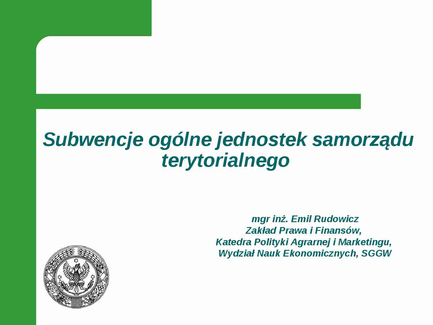 Subwencje ogólne jednostek samorządu terytorialnego  - strona 1