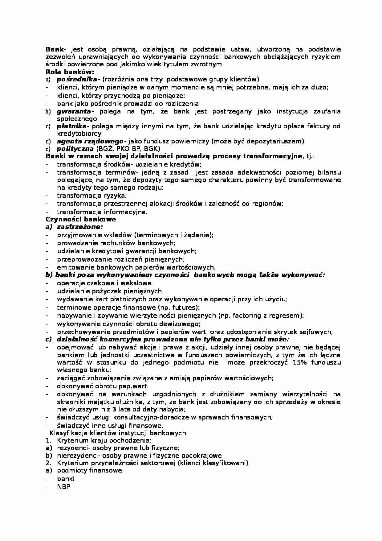 Bankowość - operacje - podstawy  - strona 1
