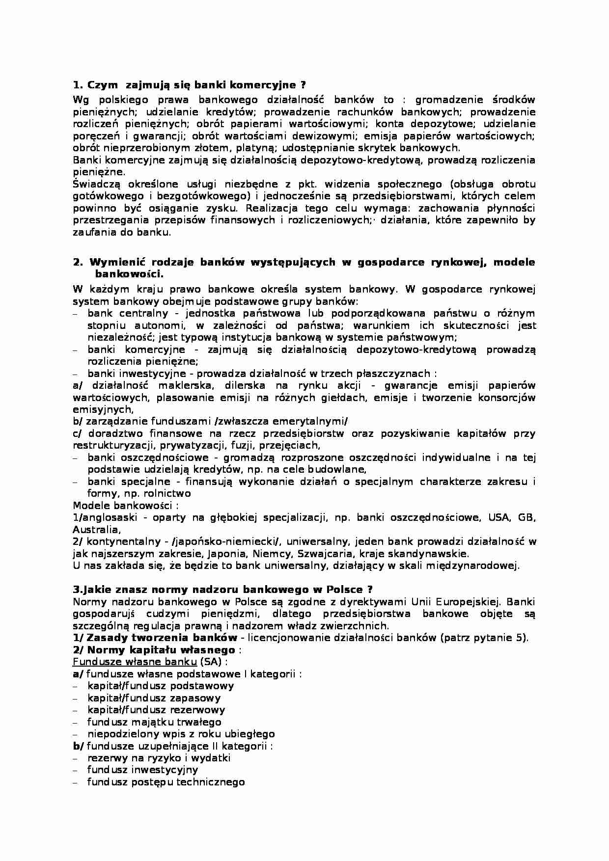Bankowość - pytania i odpowiedzi  - strona 1