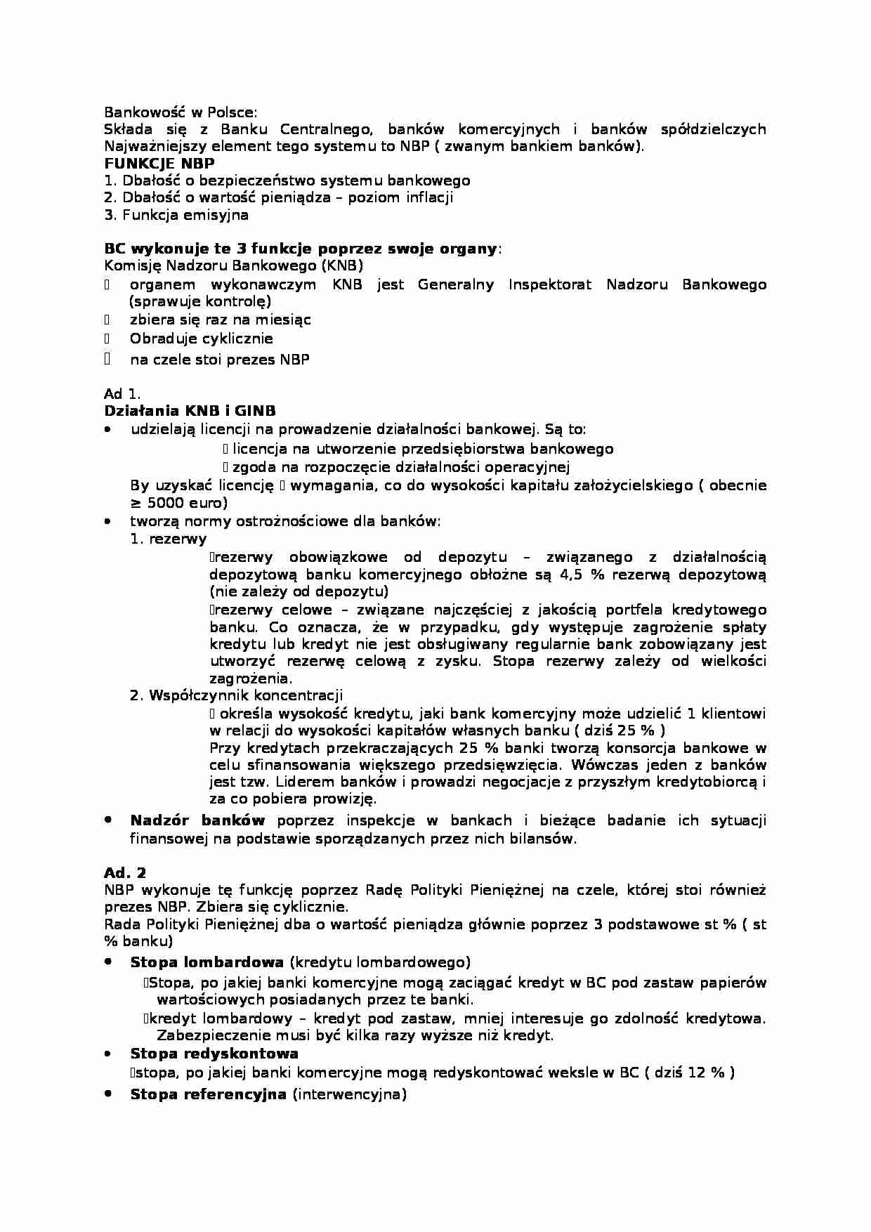 Bankowość w Polsce - NBP i banki komercyjne - strona 1