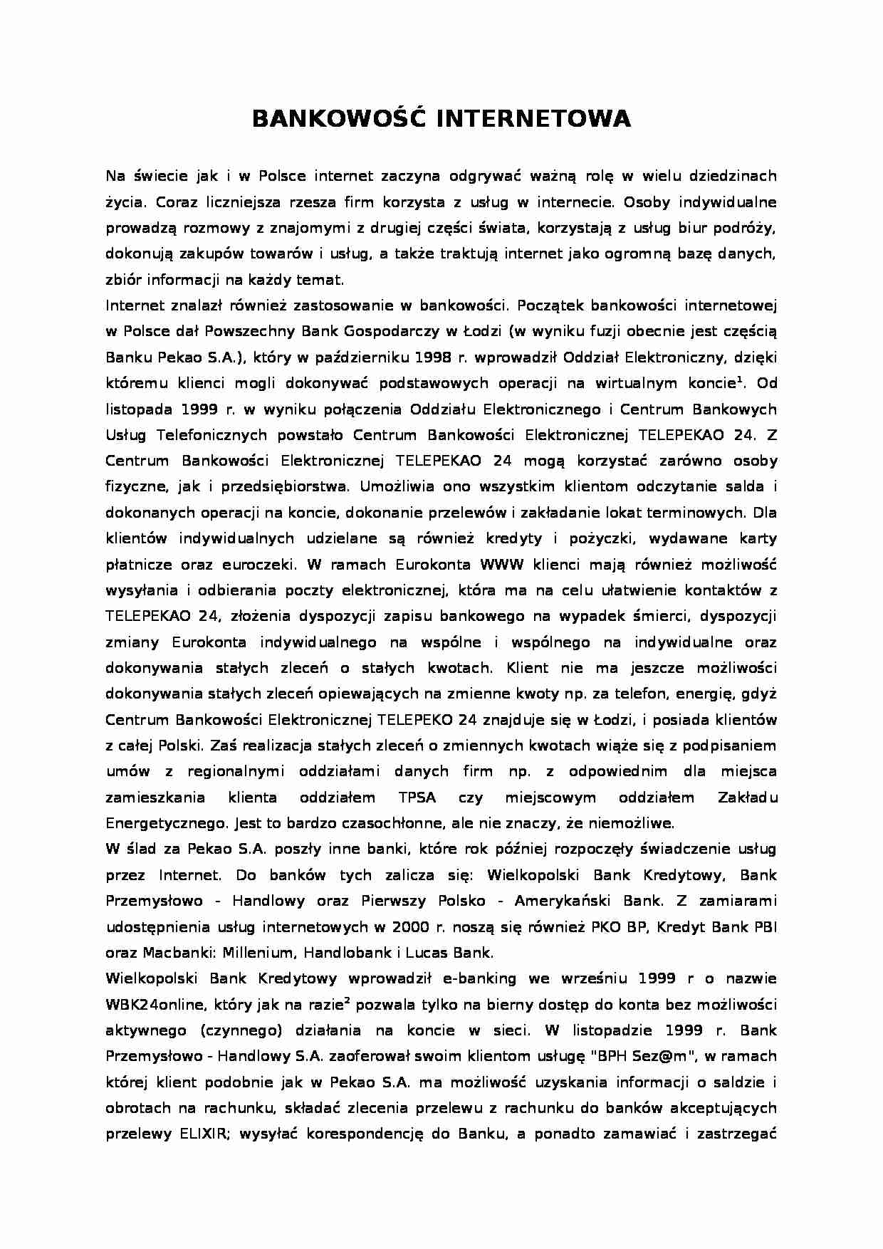 Bankowość internetowa - technologia WAP - strona 1