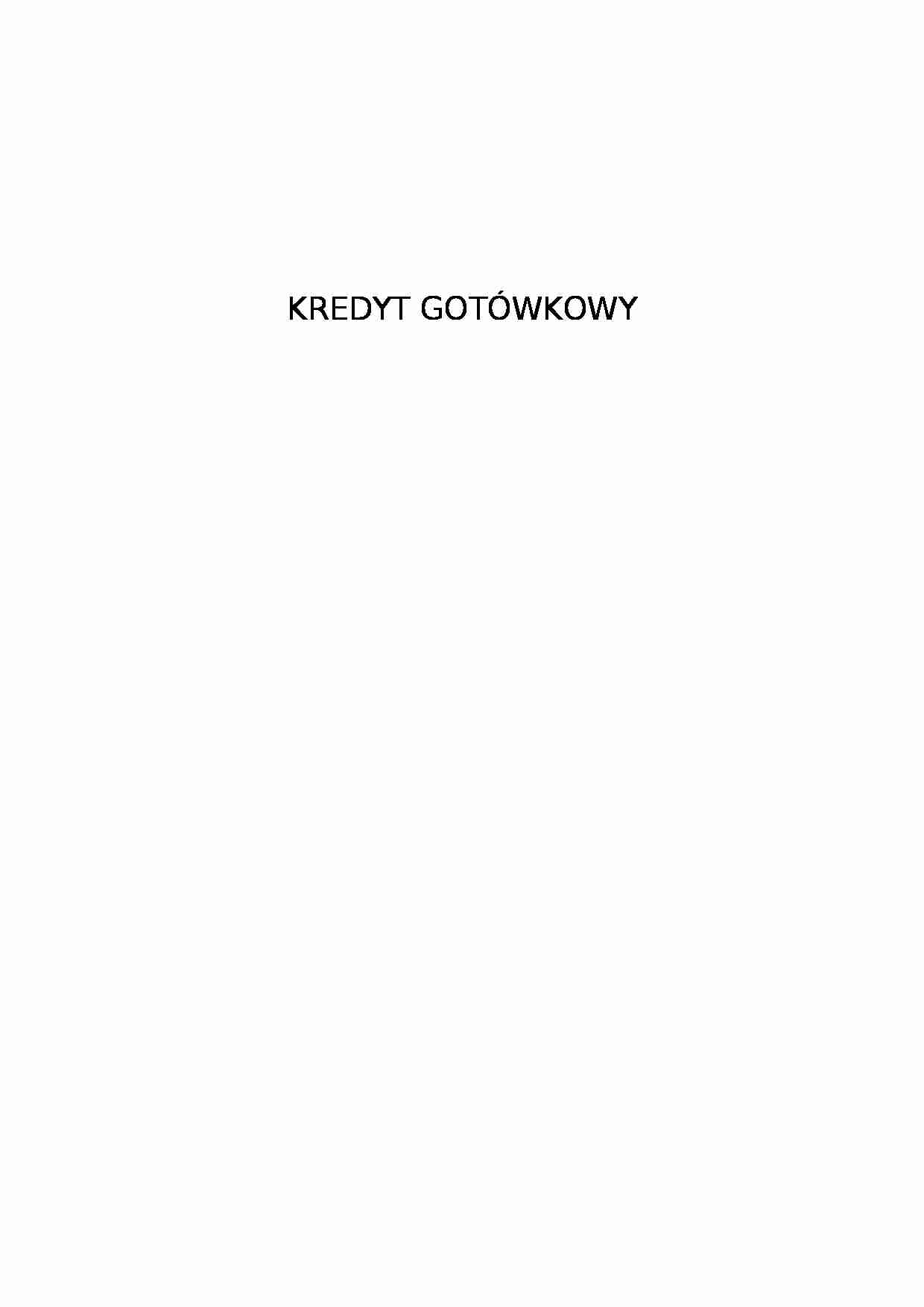 Kredyt gotówkowy  - strona 1