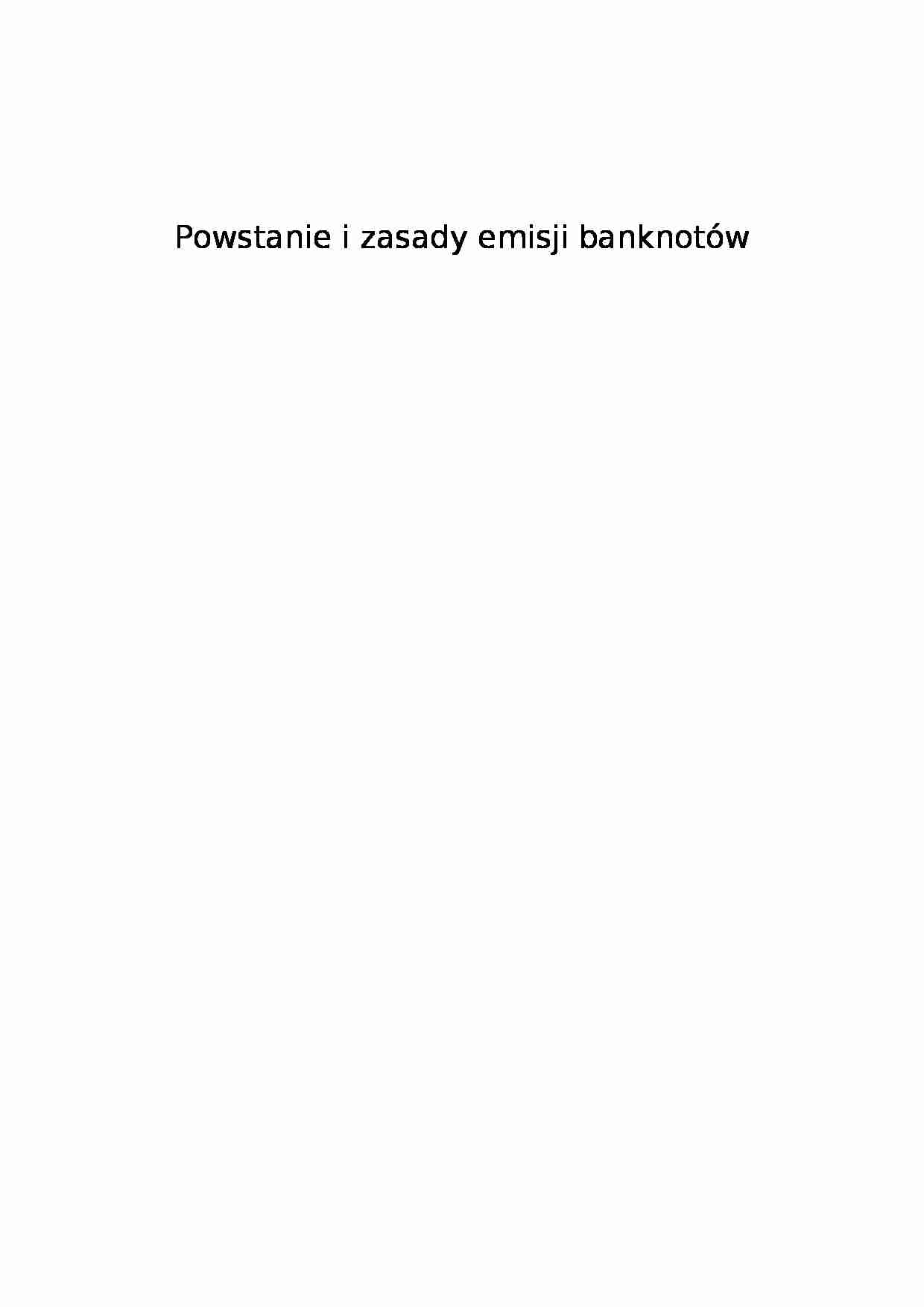 Powstanie i zasady emisji banknotów - kwity depozytowe - strona 1