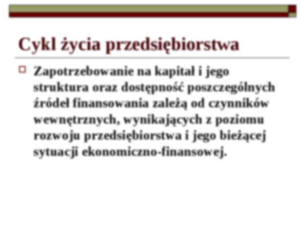 Finansowanie faz cyklu życia przedsiębiorstwa - strona 2