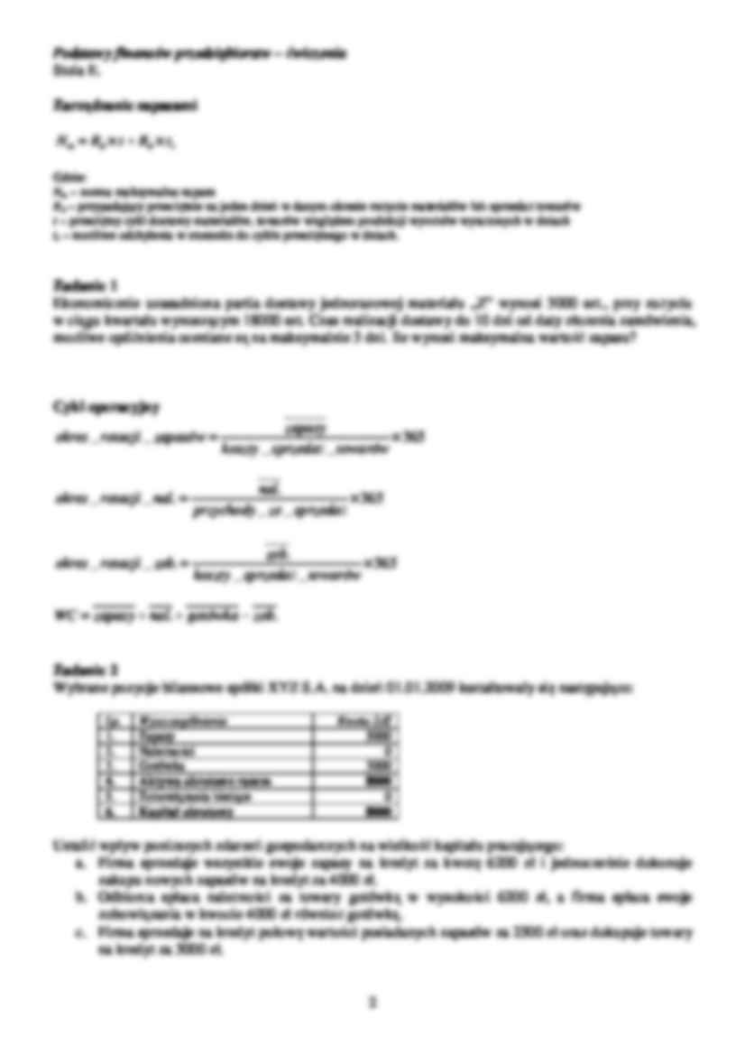 Podstawy finansów przedsiębiorstw – ćwiczenia  - strona 2