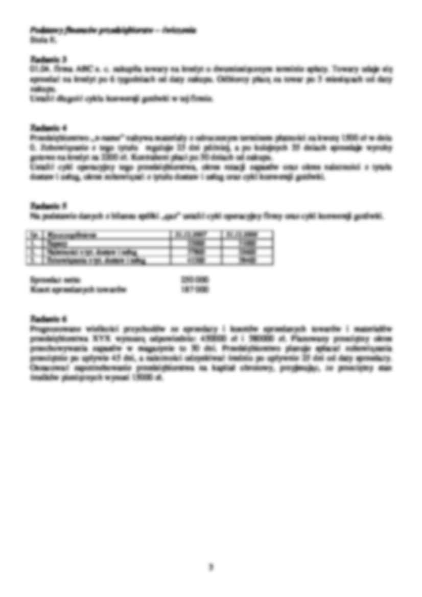 Podstawy finansów przedsiębiorstw – ćwiczenia  - strona 3