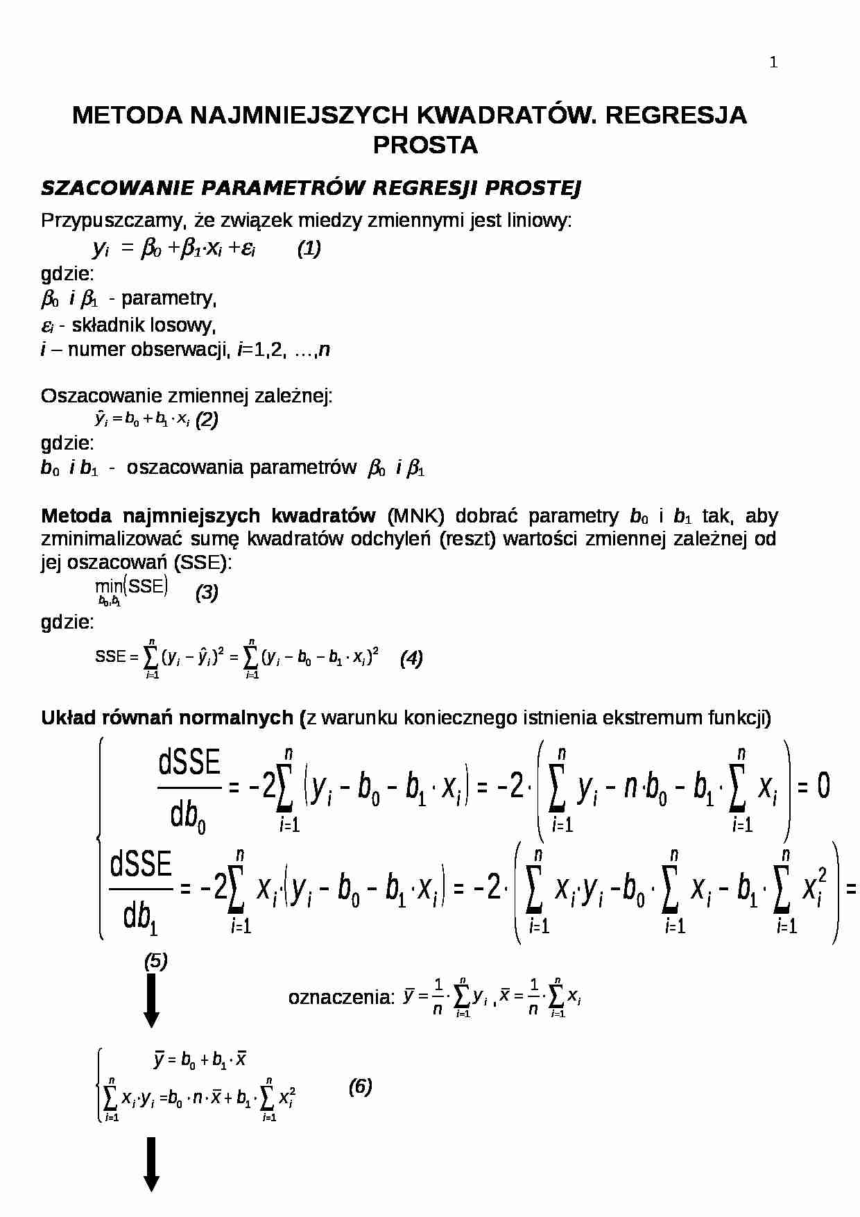 Metoda najmniejszych kwadratów - strona 1