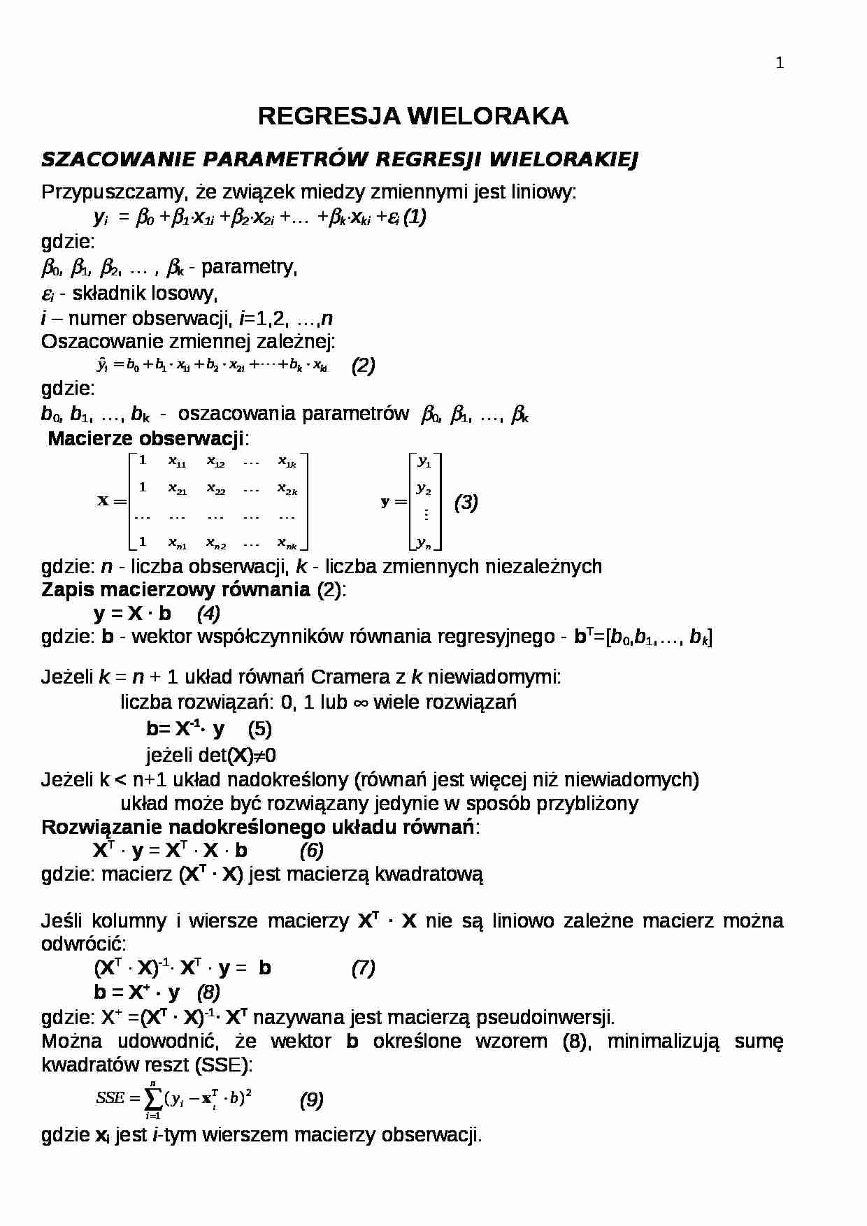 Regresja wieloraka - strona 1