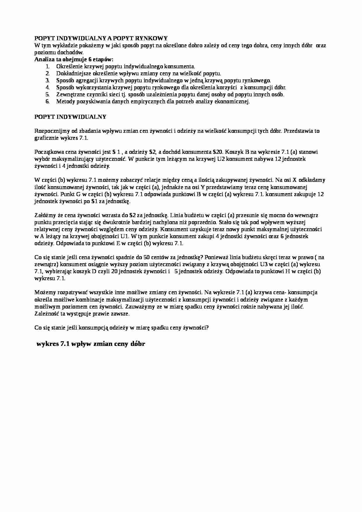 Popyt indywidualny a popyt rynkowy - strona 1