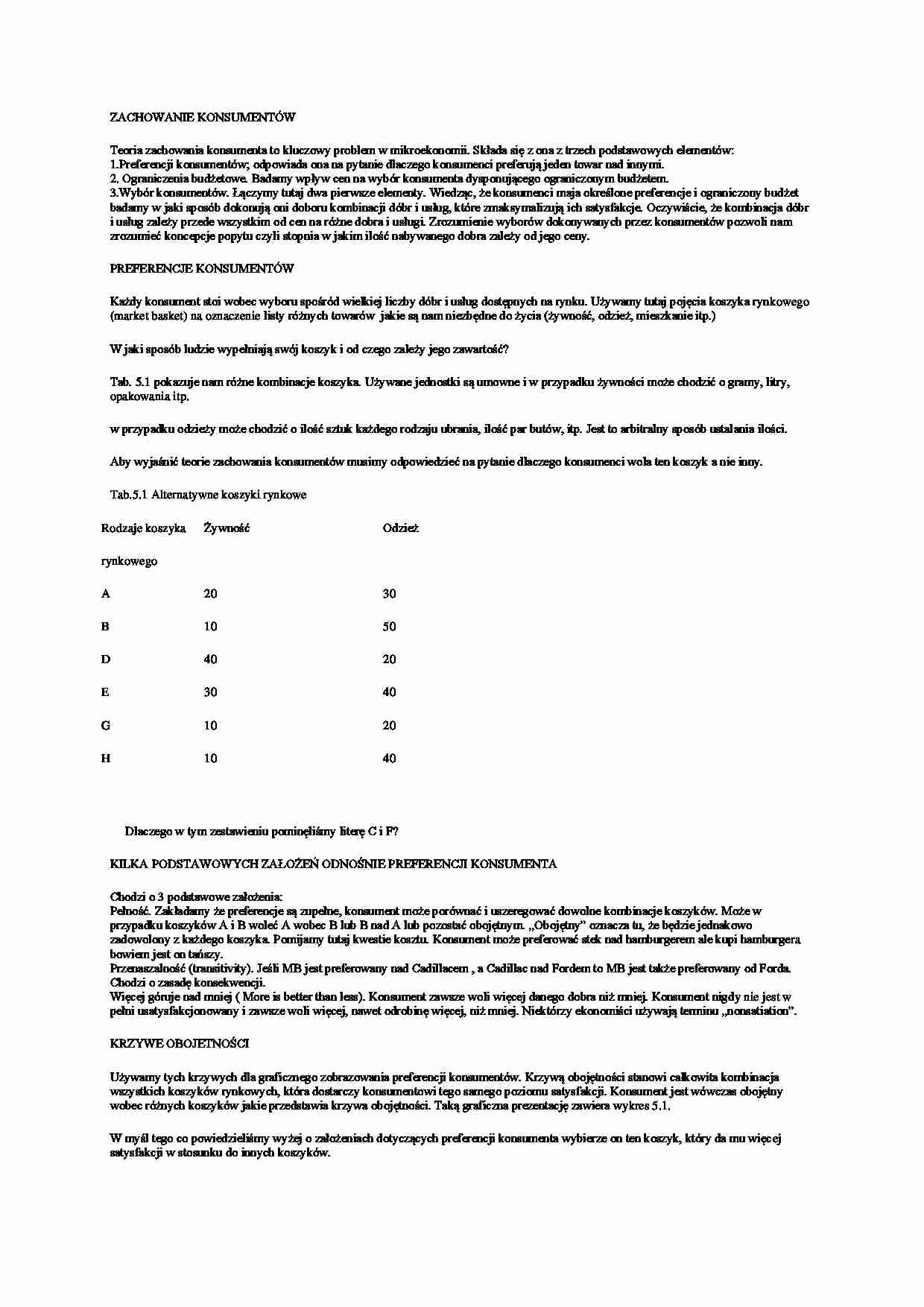 Zachowanie i preferencje konsumentów - strona 1