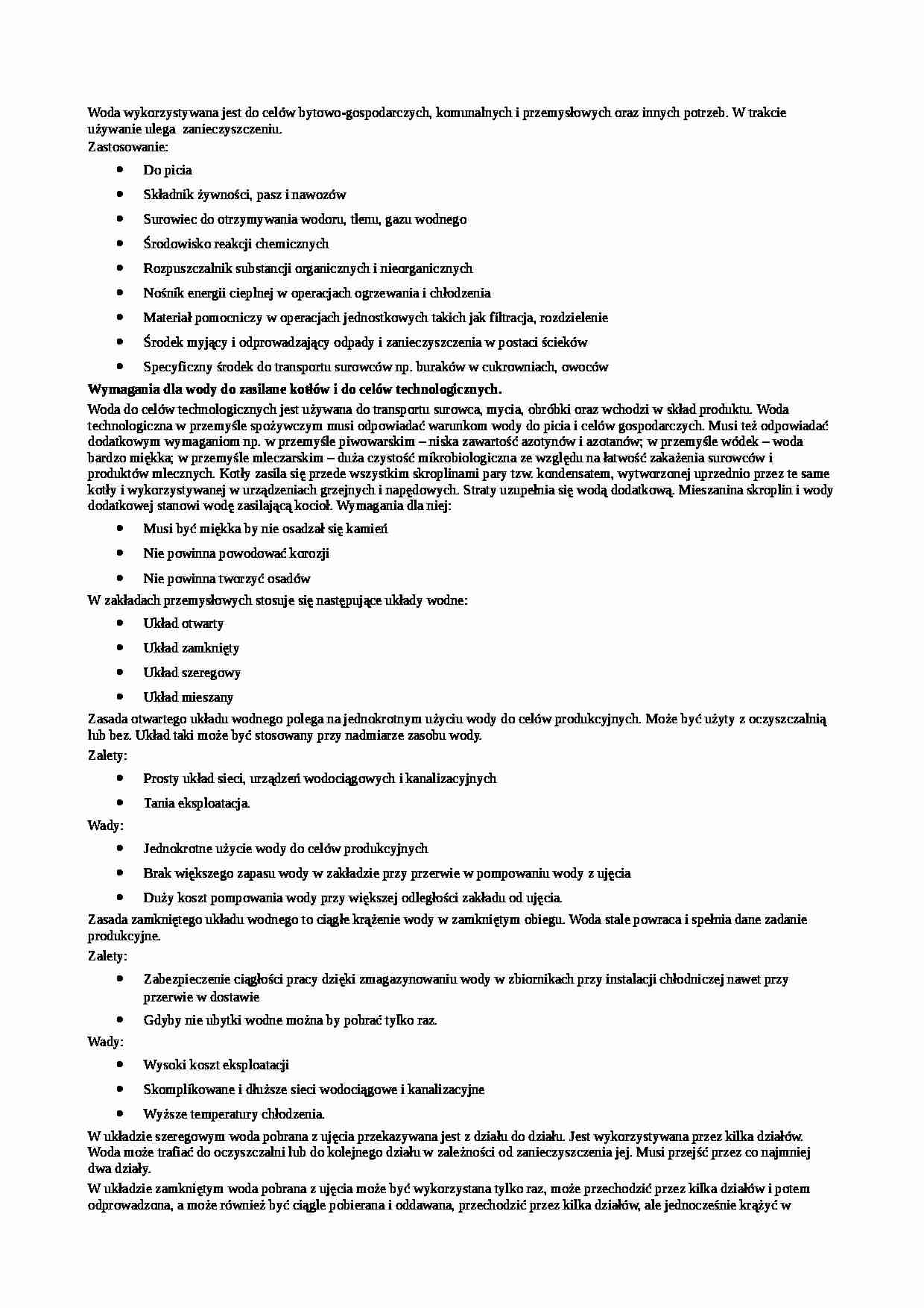 Woda w procesach produkcyjnych - strona 1