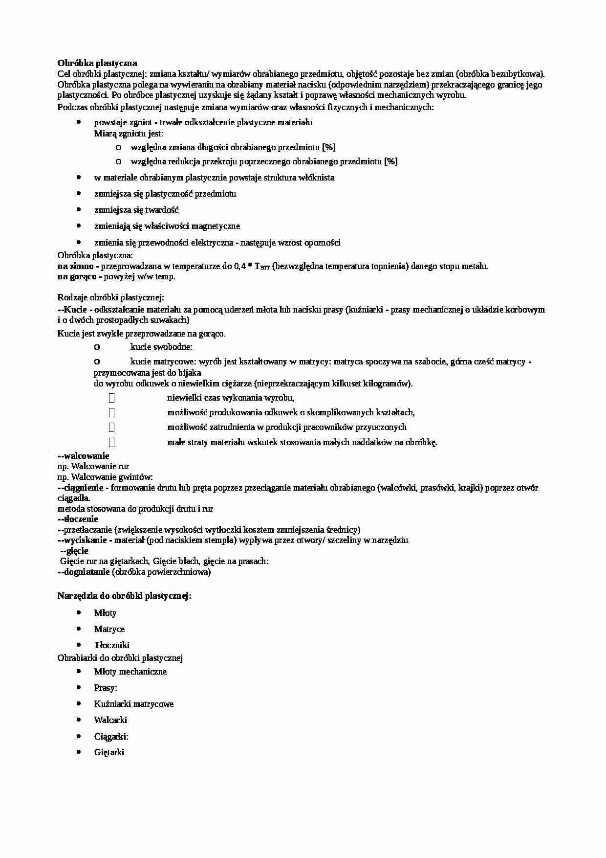 Obróbka plastyczna - strona 1