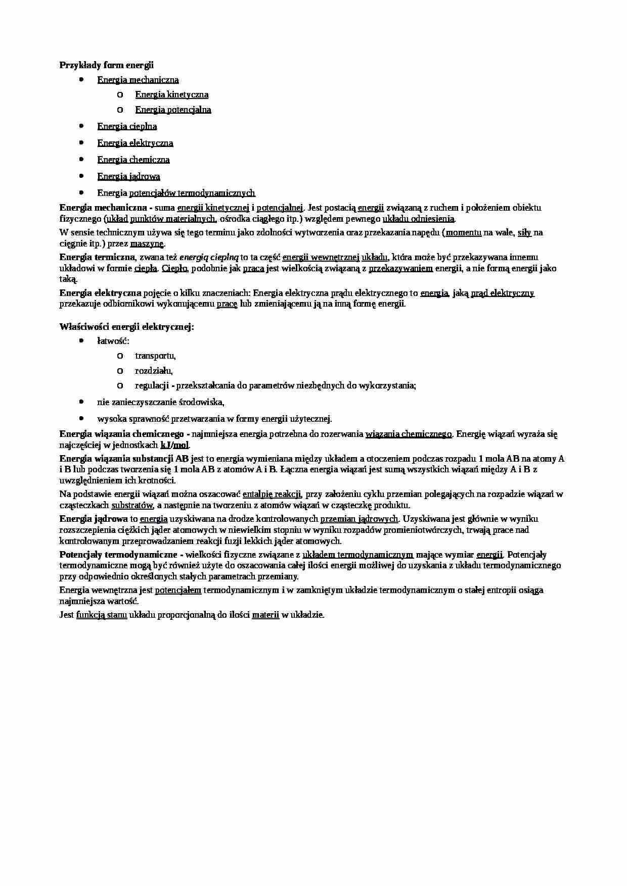Przykłady form energii - strona 1