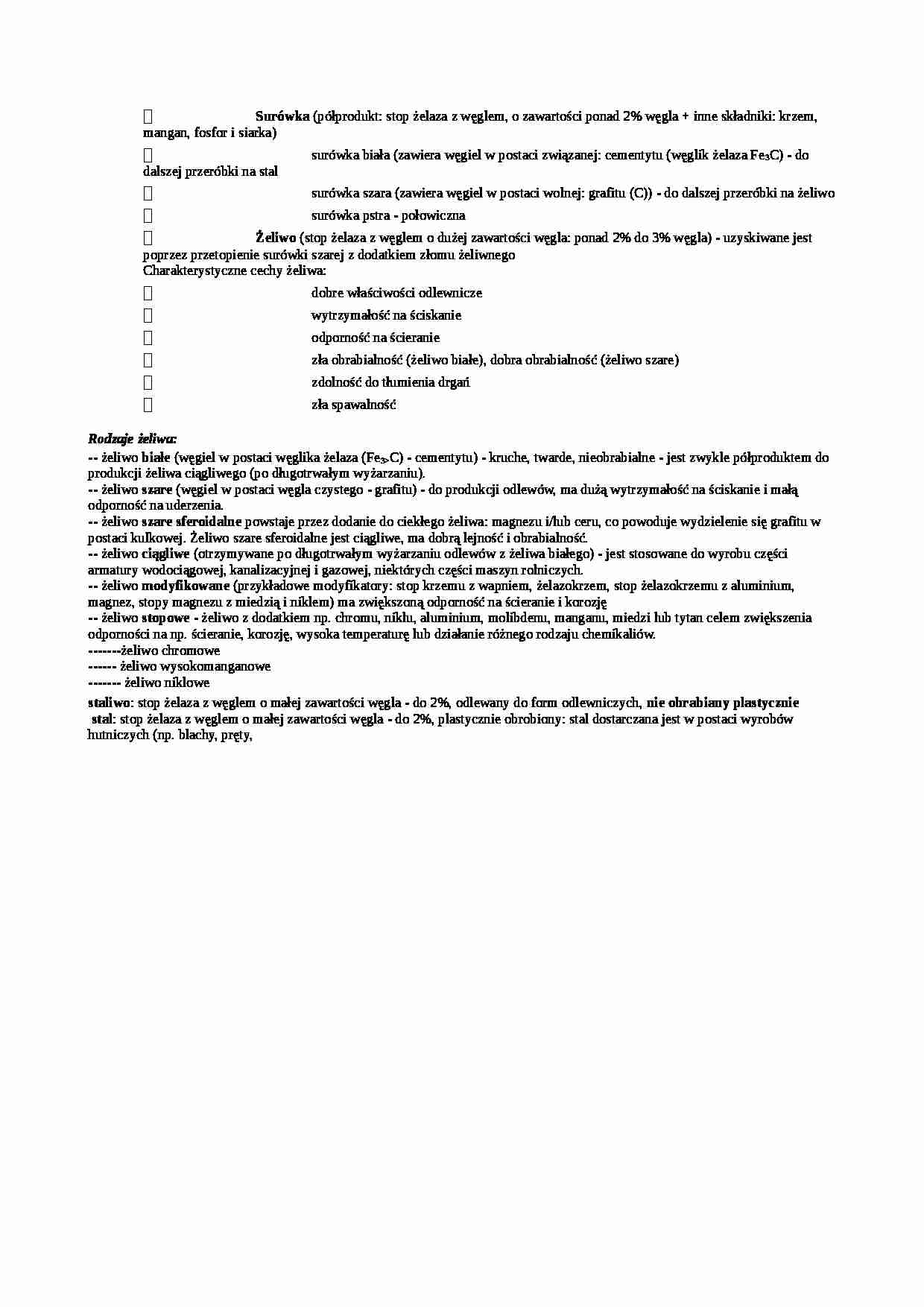 Stopy żelaza z węglem - strona 1