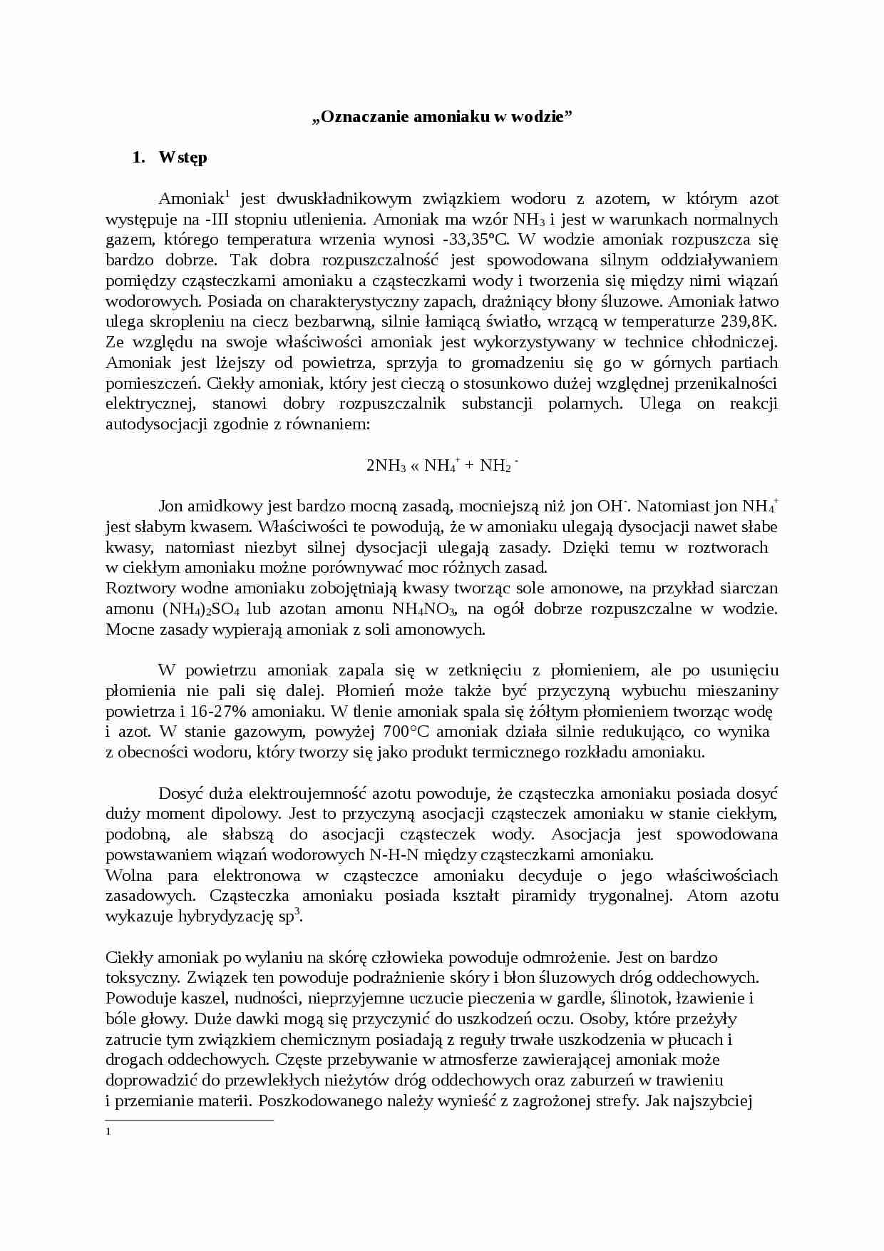 Amoniak w roztworach wodnych - strona 1