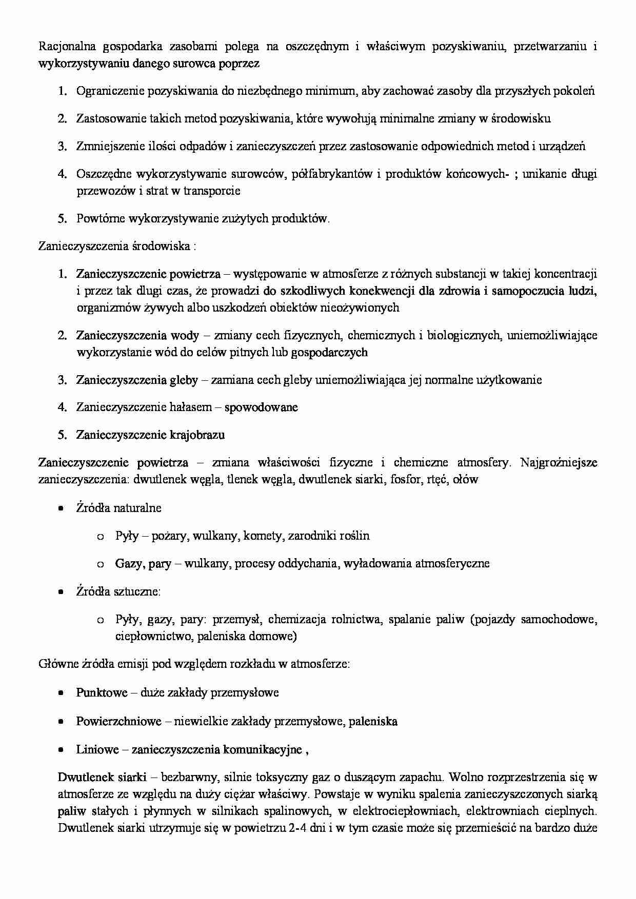 Źródła zanieczyszczeń środowiska - podział - strona 1