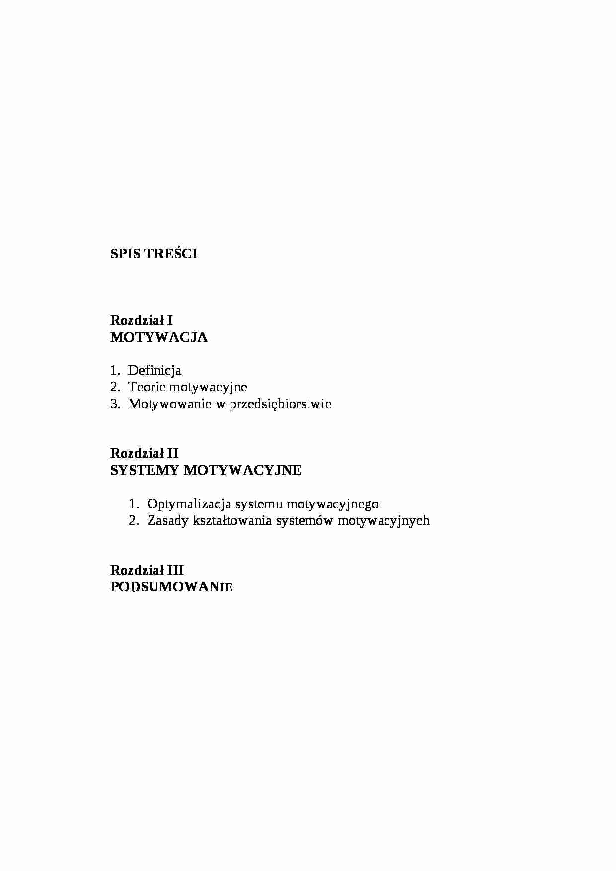 Motywacja, systemy motywacyjne - strona 1