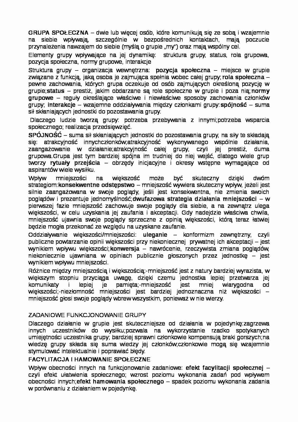 Grupa społeczna - definicja - strona 1